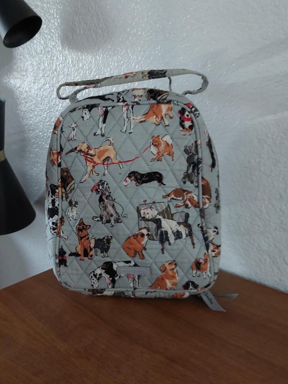 Vera bradley quilted dog show best in show gray lunchbag boz lunch carrier #dogl